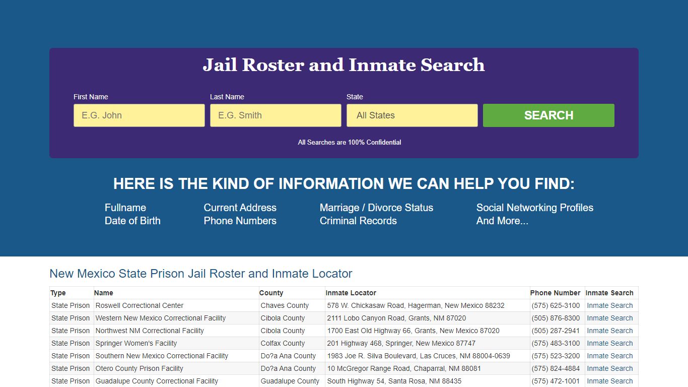 Jail Roster and Inmate Locator in New Mexico Search Online